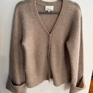 3.1 Phillip Lim Wool Alpaca Ribbed Cardigan – Size S – Camel